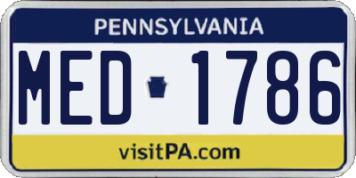 PA license plate MED1786