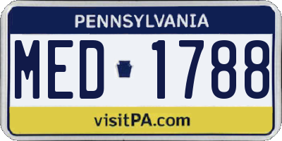 PA license plate MED1788