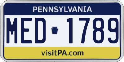 PA license plate MED1789