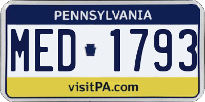 PA license plate MED1793