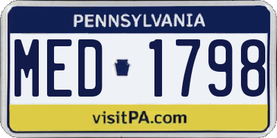 PA license plate MED1798