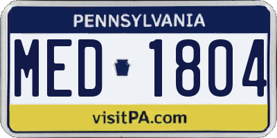 PA license plate MED1804