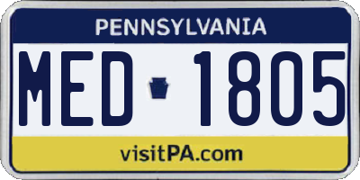 PA license plate MED1805