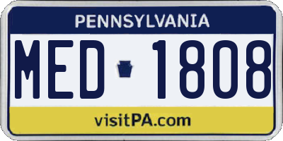 PA license plate MED1808