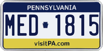 PA license plate MED1815