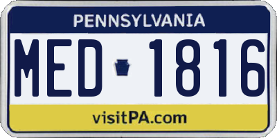 PA license plate MED1816