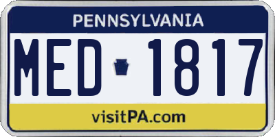 PA license plate MED1817