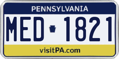 PA license plate MED1821