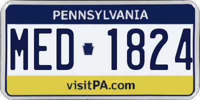 PA license plate MED1824
