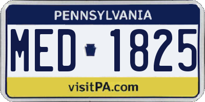 PA license plate MED1825