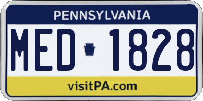PA license plate MED1828