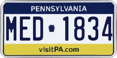 PA license plate MED1834