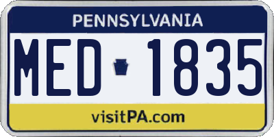 PA license plate MED1835