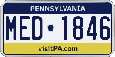 PA license plate MED1846