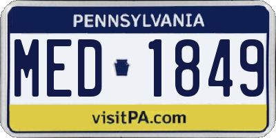 PA license plate MED1849