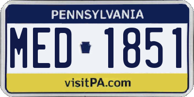 PA license plate MED1851