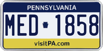 PA license plate MED1858