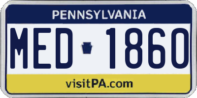 PA license plate MED1860