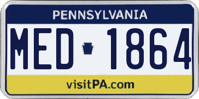 PA license plate MED1864