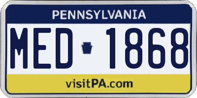 PA license plate MED1868