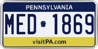 PA license plate MED1869