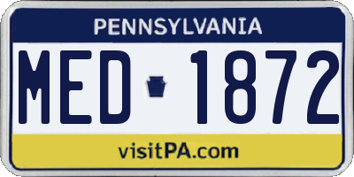 PA license plate MED1872