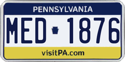 PA license plate MED1876