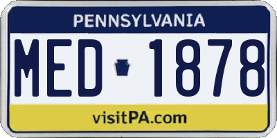 PA license plate MED1878