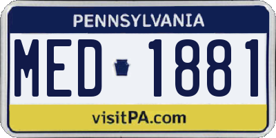 PA license plate MED1881