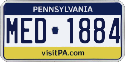 PA license plate MED1884