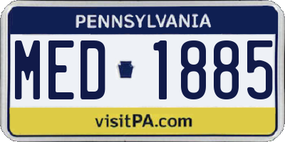 PA license plate MED1885