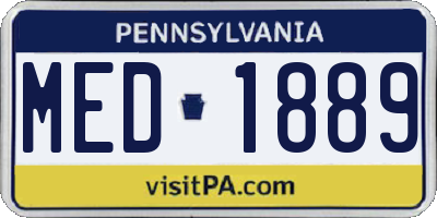 PA license plate MED1889