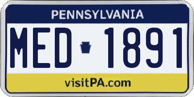 PA license plate MED1891