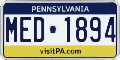 PA license plate MED1894