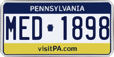 PA license plate MED1898