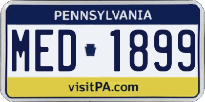 PA license plate MED1899