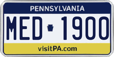 PA license plate MED1900