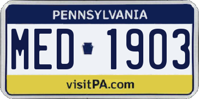 PA license plate MED1903