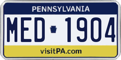 PA license plate MED1904