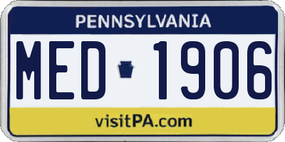 PA license plate MED1906