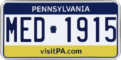 PA license plate MED1915