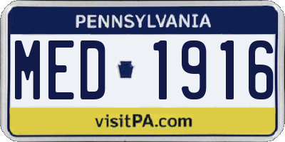 PA license plate MED1916
