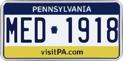 PA license plate MED1918