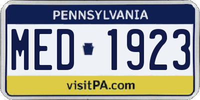 PA license plate MED1923