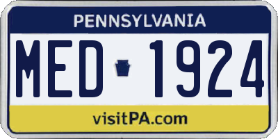 PA license plate MED1924