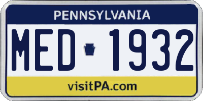 PA license plate MED1932