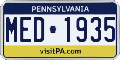 PA license plate MED1935