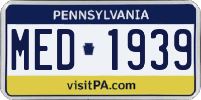 PA license plate MED1939