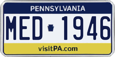 PA license plate MED1946