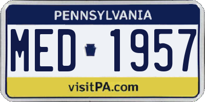 PA license plate MED1957